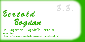 bertold bogdan business card